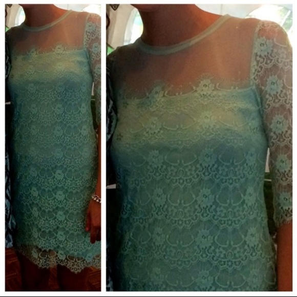 BCBG PARIS MINT GREEN LACE LILLIAN DRESS SIZE 6 - Picture 3 of 8